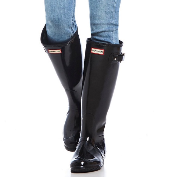 ☔️Hunter Original Tall Gloss Buckle Strap Rain Boots, New, authentic, Size9☔️ - Picture 2 of 11